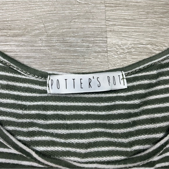 Potter's Pot | Anthropologie Floral Top with Stripes - Picture 2 of 3